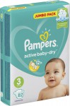 Подгузники, Pampers (Памперс) 6-10 кг р. 3 №82 Актив беби-драй миди